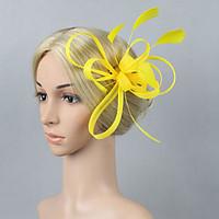 ladys linen feather fascinator hat headband for wedding party headband