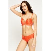 Lace Overlay Trim Bra And Brief Set