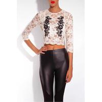 Lace Embellished Crop Top