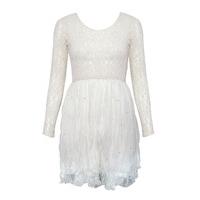 Lace Pearl Embellished Dress