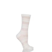 Ladies 1 Pair Charnos Sheer Striped Ankle Highs