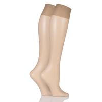 Ladies 2 Pair Charnos Simply Bare Knee Highs