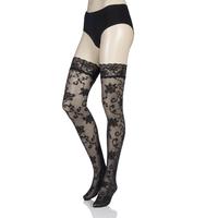 ladies 1 pair oroblu sofia lace floral hold ups