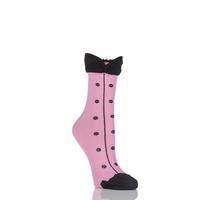 Ladies 1 Pair Trasparenze Sommerfugl Tuxedo Socks with Bow Tie