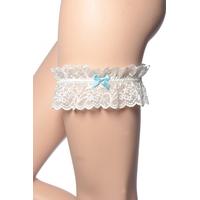 ladies charnos bridal deep lace garter band with blue bow