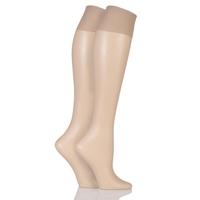 Ladies 2 Pair Charnos Simply Bare Knee Highs