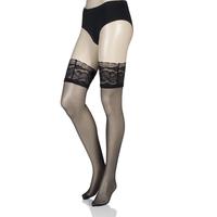 ladies 1 pair vixen by couture anne deep lace sheer stockings