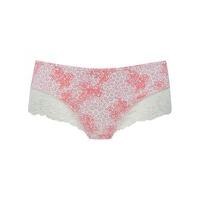 Ladies pink soft feminine lace trim floral animal print low rise Brazilian boxer briefs - 1 pair - Dusty Pink