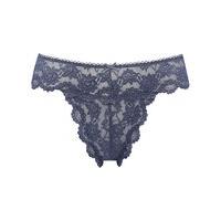 Ladies feminine rio soft lace low rise high leg bow detail mini briefs - 1 pack - Denim