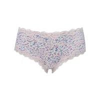 Ladies microfibre stretch lace trim patterned boxer briefs - Multicolour