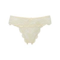 Ladies Feminine Rio Lace Satin Bow High leg Low Rise Mini Briefs L - Lemon