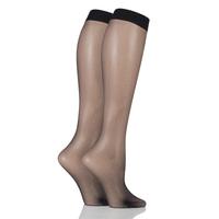 Ladies 2 Pair Charnos 10 Denier Run Resist Knee Highs