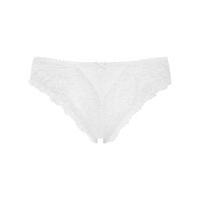 Ladies simple feminine lace pretty bow detail thong - White