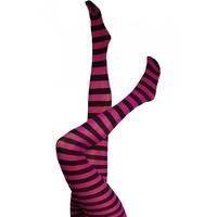 Ladies 1 Pair Silky Scarlet Ringer Striped Tights