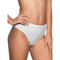 Ladies plain high leg classic cotton rich everyday brief - 5 pack multipack - White