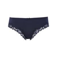 ladies smooth pretty lace trim bow detail microfibre high leg briefs n ...