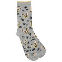 ladies cotton blend bumble bee and flower design everyday ankle socks  ...