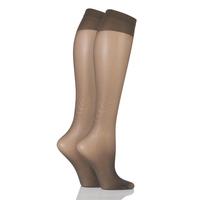 Ladies 2 Pair Charnos 15 Denier Trouserwear Knee Highs