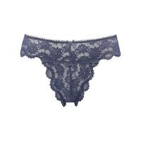 Ladies feminine rio soft lace low rise high leg bow detail mini briefs - 1 pack - Denim