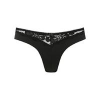 Ladies feminine luxe lace panel Havana Brazilian high leg mini briefs - Black