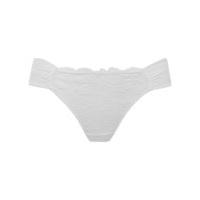 Ladies soft stretch seamless no vpl rio lace high leg microfibre mini briefs - White