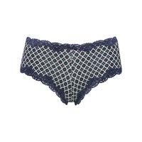 ladies stretch low rise full rear coverage tile print lace trim boxer  ...