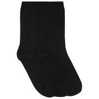 Ladies plain essential cotton rich ankle socks - 3 pack - Black