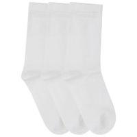Ladies plain essential cotton rich ankle socks - 3 pack - White