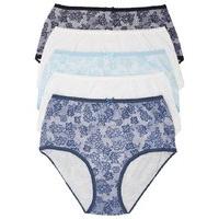 ladies everyday assorted lace print classic high leg brief multipack 5 ...