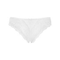 Ladies simple feminine lace pretty bow detail thong - White