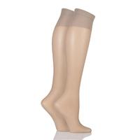 Ladies 2 Pair Aristoc 15 Denier Medium Support Knee Highs