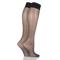 Ladies 2 Pair Aristoc 15 Denier Medium Support Knee Highs