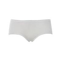 Ladies plain pull on bamboo midi shaped lingerie briefs - White