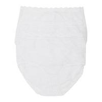 Ladies Plain Classic Cotton Rich Lace Trim Everyday Full Brief - 3 Pack Multipack - White
