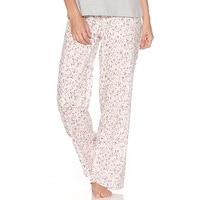 Ladies soft jersey full length elasticated waist floral geo print mix and match pyjama trousers - Pink