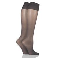 Ladies 2 Pair Elbeo Sheer Magic Medium Support Knee Highs