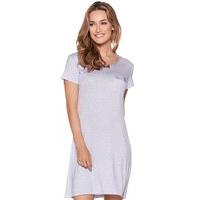 Ladies Soft Stretch Short Sleeve Polka Dot Print lightweight Jersey Nightdress With Chest Pocket - Lilac