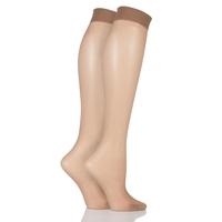 ladies 2 pair elle 15 denier knee highs with comfort cuff