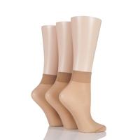 Ladies 3 Pair Elle 15 Denier 100% Nylon Ankle Highs