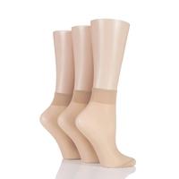 Ladies 3 Pair Elle 15 Denier 100% Nylon Ankle Highs