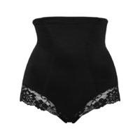 ladies high waisted lace trim shaping slimming control briefs black