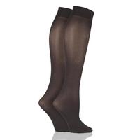 ladies 2 pair elle 40 denier opaque knee highs