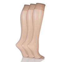 ladies 3 pair elle 15 denier 100 nylon knee highs