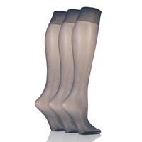 ladies 3 pair elle 15 denier 100 nylon knee highs