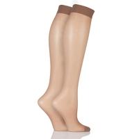 ladies 2 pair elle 15 denier knee highs with comfort cuff