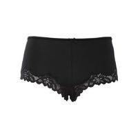 ladies comfortable stretch fabric plain lace trim microfibre boxer bri ...