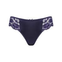 Ladies delicate lace side panel satin bow applique feminine midi briefs - Purple