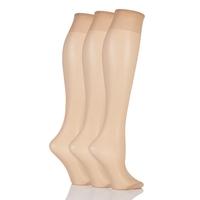 ladies 3 pair elle 15 denier 100 nylon knee highs