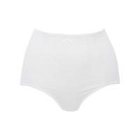 Ladies jacquard spot print front smoothing and flattering light tummy control panel briefs - White