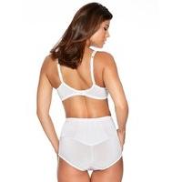 Ladies cotton high waist perfect posture correcting lower back support tummy control briefs - White